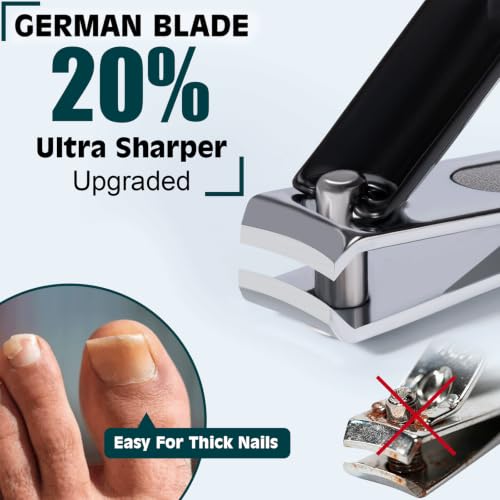 Heavy Duty Professional Nail Clippers 15% Thicker Pro 420J2 Stainless Steel - color: 3Pack - Black