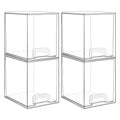 Vtopmart Clear Stackable Storage Drawers, 4 Pack Tall Plastic Organizers - style: High-4pack-Clear