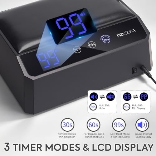 UV Light for Gel Nails, 120W UV LED Nail Lamp with Two-Hand Design - color: Black