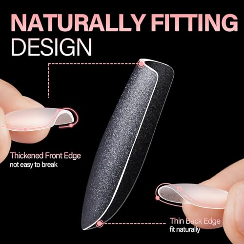 AILLSA Short Square Nail Tips 450PCS Acrylic gel Full Cover Nail Tips