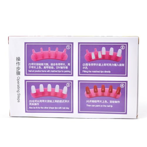 Nail Tip Practice Display Stand Set for Gel Nail Training - color: Black