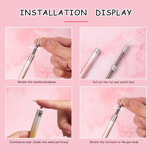 2 Pieces Diamond Art Refillable Wax Pen for Diamond Painting - color: Orange&Gold