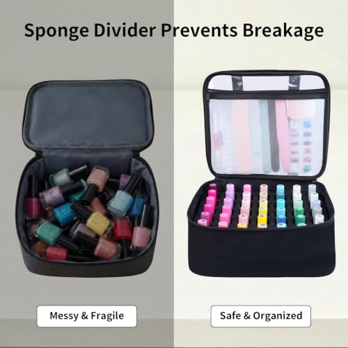 Nail Polish Organizer Case Holds 42 Bottles(15ml-0.5 fl.oz) - color: Black-42 Bottles, size: Single Layer