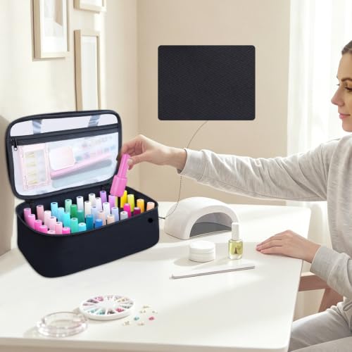 Nail Polish Organizer Case Holds 40 Bottles(15ml-0.5 fl.oz) - color: Black-40 Bottles, size: Single Layer