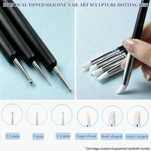 5Pcs Nail Art Liner Brushes Liner Brush for Nails Gel Striping Nail Brushes (Black) - color: Black