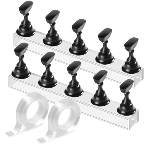 Nail Stand Magnetic Nail Holder for Painting Nails Nail Stands for Press-On - color: Black
