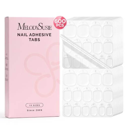 MelodySusie Nail Adhesive Tabs for Press On Nails, 600Pcs, 20 Sheets - size: 20 sheets