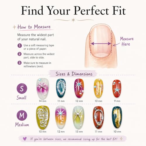 Y2K 3D Butterfly Press On Nails Almond, Gothic Gradient Shiny False Nails with Metallic Foil, Rhinestone & Pearl Details, Luxury Reusable Acrylic Fake Nails For Women(Size S) - color: ZXR311-S, size: S