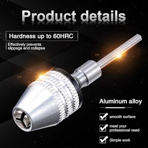 Hanboost 2.35mm Drill Chuck Quick Change Adapter for S2 Rotary Tool, 0.3-3.4mm Capacity Collet for Electric Grinder and Nail Machine, Precision Crafting Accessory for DIY Makers & Craftsmen