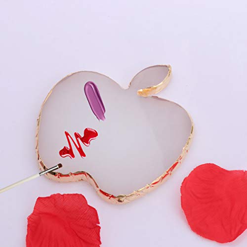 minkissy -Shaped Nail Art Palette Resin White 3.54 X 3.38 X 0.39 in