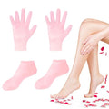 2 Pairs Silicone Socks Gloves Set for Dry Cracked Feet Hands, Size 10 - size: 1 Pair Socks & 1 Pair Gloves
