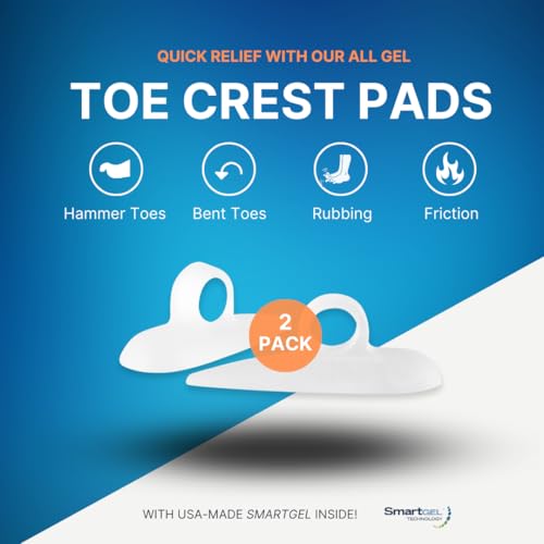 NatraCure Gel Hammer Toe Crest Pads (Left/Right) - 2 Pairs - Straightening Cushion for Mallet and Overlapping Toes - 3035-M RET 4PK - size: Hammer Toe Crests - 2 Pair
