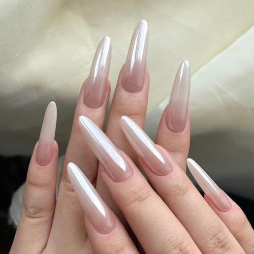 Glaze White Chrome Nail Powder, Glazed Donut Metallic Mirror Effect Pigment - color: White High-gloss