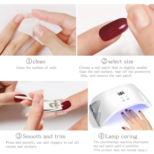JMEOWIO Semi Cured Gel Strips Nail Art Sticker Wrap Coffee - color: Coffee