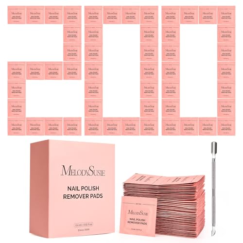 MelodySusie 200PCS Wrapped Nail Polish Remover Pads with Cuticle Pusher - size: 200pcs