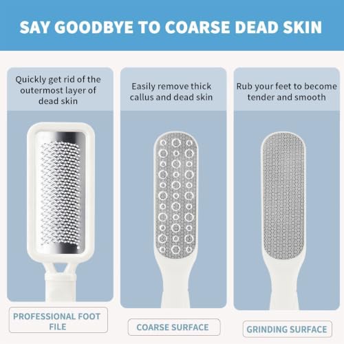 Fu Store 2 Pack Foot Files Callus Remover Foot Rasp Dual Sided Foot File - color: White