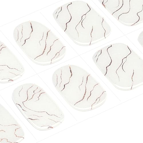DANNI & TONI Semi Cured Gel Nail Strips White Gold Lines Laser Glitter Gel Nail Wraps 28 Stickers | Celestial Veins - color: Celestial Veins