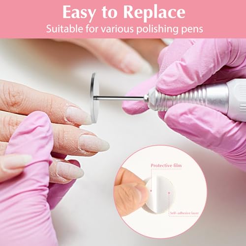 TIESOME 60 PCS 25mm Sanding Paper Discs with Metal Nail Drill Bit Foot File Drill Bits, 80#180#240# Grit for Nail Drill Foot Files Electric Remover Dead Skin Callus(Yellow, White,Pink)