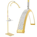 Mznoo Lash Light, 23IN Bling Diamond Half Moon Light with Tool Tray, Gold - color: Gold