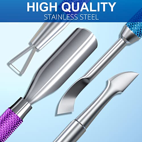 2PCS Blue Purple Mermaid Cuticle Pusher Tool and Scraper Nail Pusher - color: Blue Purple Mermaid