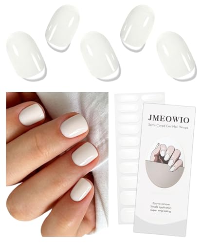 JMEOWIO Semi Cured Gel Strips Nail Art Sticker Wrap Beige - color: Beige