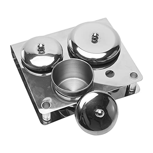 3PCS Stainless Steel Nail Art Dappen Dish with Lid for Acrylic Nail Liquid