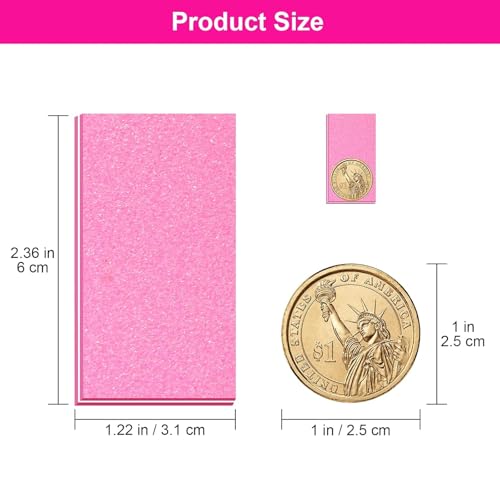 Diesisa Buffer Block Nail File, 100/180 Grit Sponge Nail Buffers for Acrylic Nails, Nails Buffer, Mini Buffing Block Double Sided for Manicure Tools 60 Count - Pink - color: Pink-60pc
