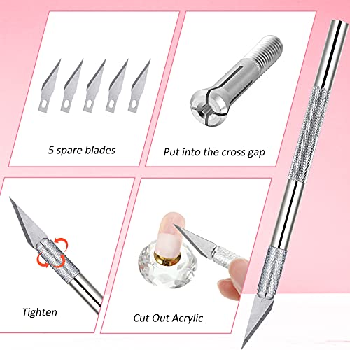 Honoson 3 Pcs Acrylic Nails Tool Kit French Tip Nail Tool Set, Silver