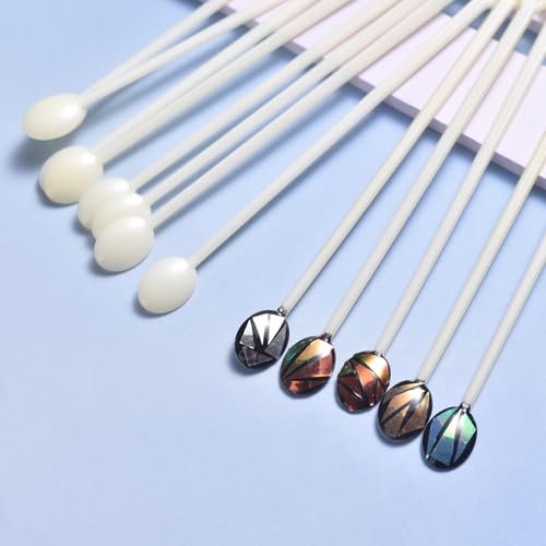 300 Tips Nail Swatch Sticks with Ring, Nail Practice Sticks - color: Beige Spoon Shaped