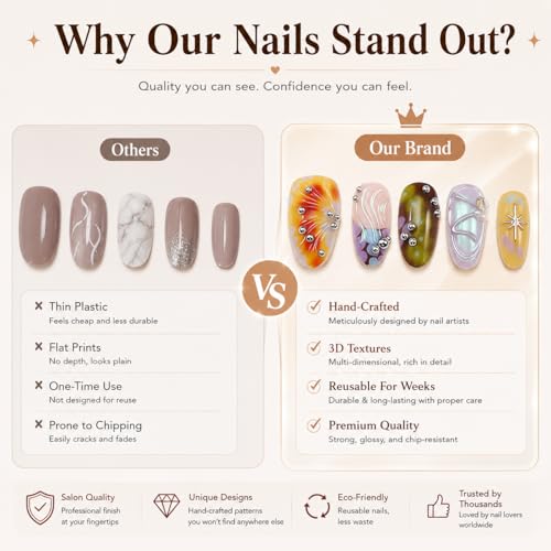 10pcs Handmade Press On Nails Almond, Color Gradient Fake Nails With 3d Silver Rivets, Swirl & Polka Dot Texture, Glossy Y2k Reusable False Nails For Women Salon‑Grade Nail Art(Size S) - color: DXR-309, size: S