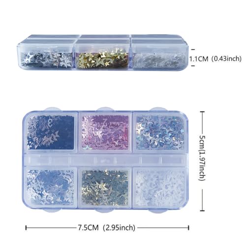Hollow Star Nail Sequins Holographic Star‑Shaped Glitter Flakes - color: Style08