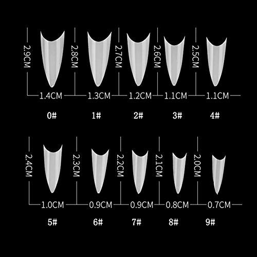 Beuniar Stiletto Nail Tips Natural 500Pcs Short Pointed False Acrylic Nails - color: Natural