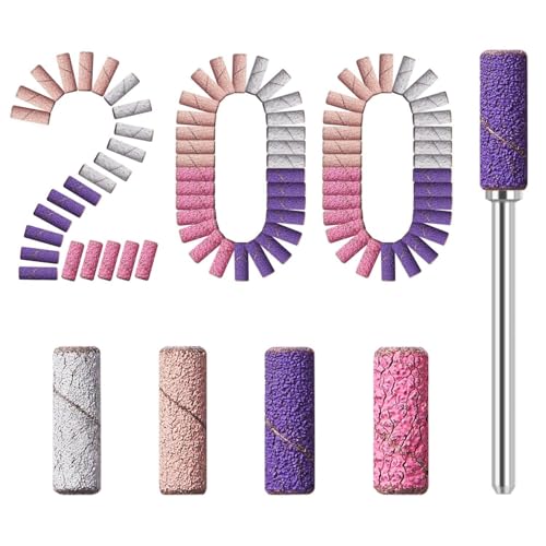 Modelones Nail Drill Bit 200 Pcs Mini Small Nail Sanding Bands - size: 4 size