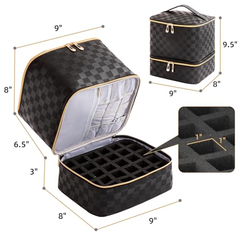 Nail Polish Storage Organizer Checkerboard Black - color: Checkerboard Black