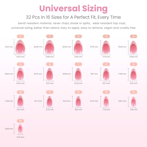 Nail Reformation Press On Nails, Rose Jelly | Pink Short Almond 32 Pcs - color: Rose Jelly