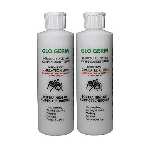 Glo Germ Gel, 8 Ounce, Simulated Germ Lotion for Hand Washing and Aseptic Technique Training, 2-Pack