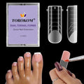TOROKOM Poly Gel Nail Forms for Toes, Long Square Dual Forms, Toe Pedi Nail Extension Reusable Toe Nail Tips Mold, 120Pcs, 12 Sizes