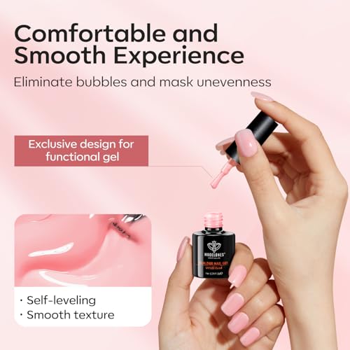modelones Builder Nail Set, Base Colors 8-in-One Jelly Nude,6 Colors - color: Builder Crimson Blush Translucent