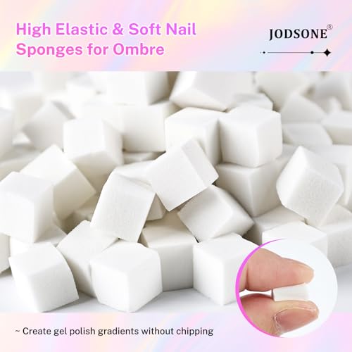 JODSONE 100PCS Soft Nail Sponges for Ombre Gel Polish Pat Gel Brushes