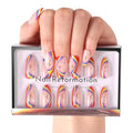 Nail Reformation Press On Nails, Rainbow Ombre Swirl Medium Almond 30 Pcs - color: Rainbow Arc
