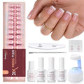 Beetles French Tip Press On Nail Kit - Short Square 150Pcs Pink - color: A - Pink French - S