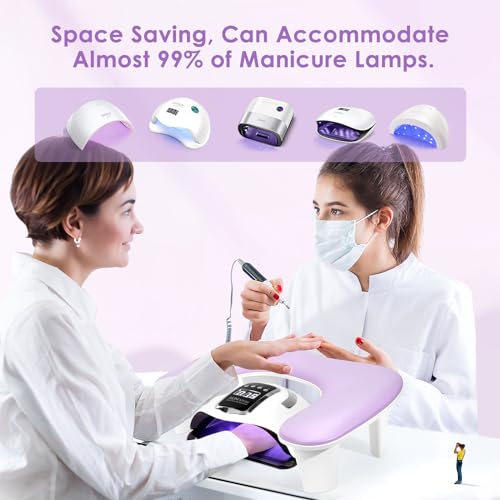 Big Arm Rest for Nails Tech, U-Shaped, for Acrylic Nails, Purple - color: 1nd Gen Purple