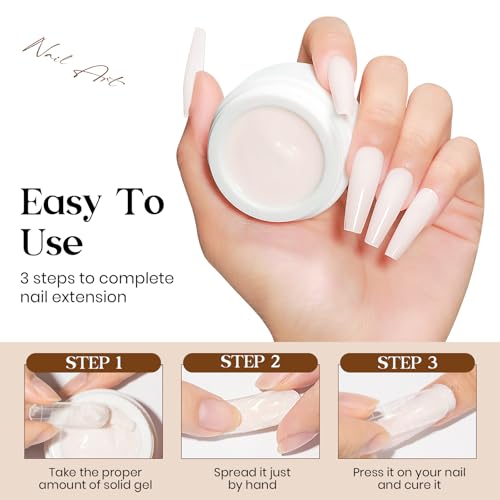 MIZHSE Solid Builder Gel, Milky White Sculpting Gel for 3D Nail Art - color: 15g Milky White