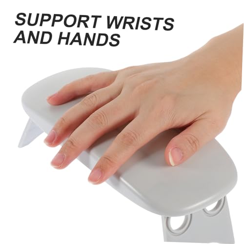 Healeved Portable Foldable Nail Arm Rest Cushion 7.87X3.74X2.95 Inch Manicure Hand Pillow for Comfortable Wrist Support at Nail Salon and Home - color: Grey