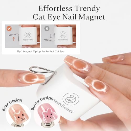 AzureBeauty Cat Eye Magnet 5D Nail for Cateye Gel Polish Nail Stuff - size: 8Pcs