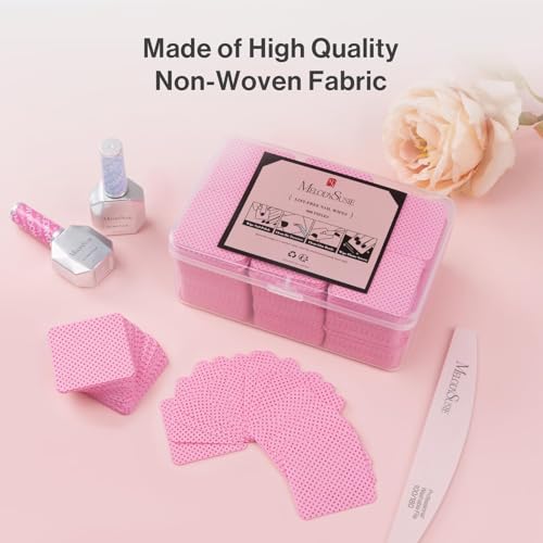 MelodySusie 900PCS Lint Free Nail Pink Wipes - size: 900pcs