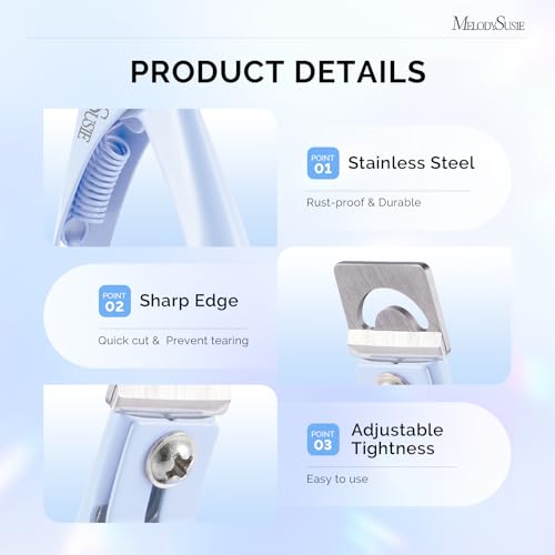 MelodySusie Adjustable Stainless Steel Acrylic Nail Clippers, Blue - color: Blue