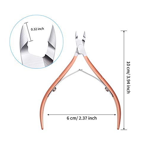 Mudder 3 Pcs Cuticle Trimmer Nipper Stainless Steel Nail Scissor, Rose Gold - color: Rose Gold