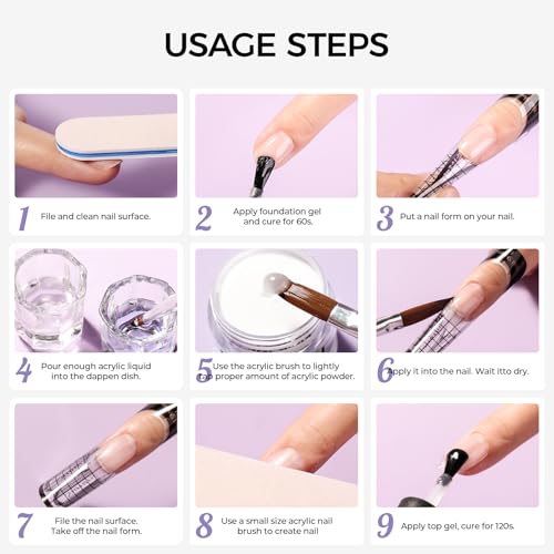 Professional Acrylic Nail Kit: Acrylic Set for Beginners with Everything for Nail Extensions - size: Acrylic Nail Kit-e