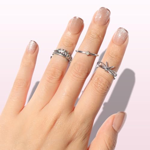 Nail Reformation Press On Nails, Shimmer Bright | Short Square Fake Nails - color: Shimmer Bright